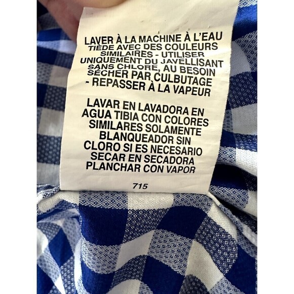 Tommy Hilfiger Mens Regular Fit Button Up Long Sleeve Plaid Shirt Size 16 Blue - Picture 4 of 16